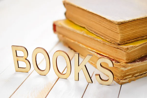 Dřevěná slov knihy — Stock fotografie