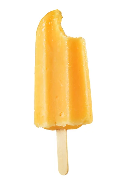 Żółty popsicle na białym tle — Zdjęcie stockowe