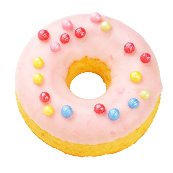 Rosa Donut isoliert — Stockfoto