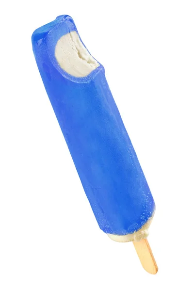 Niebieski popsicle na białym tle — Zdjęcie stockowe