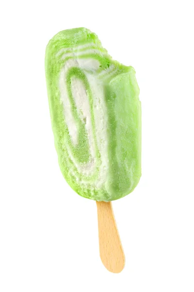 Zielony popsicle na białym tle — Zdjęcie stockowe