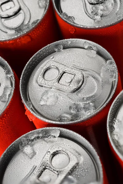 Red soda cans — Stock Photo, Image