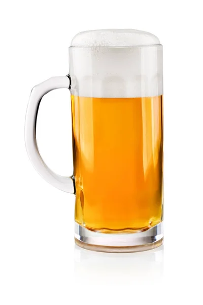 Glass of beer on white — Stock fotografie