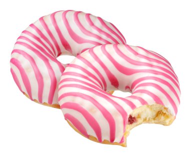 Pembe çörek izole edilmiş.