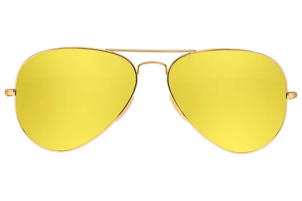 Lunettes de soleil Aviator jaunes isolées — Photo