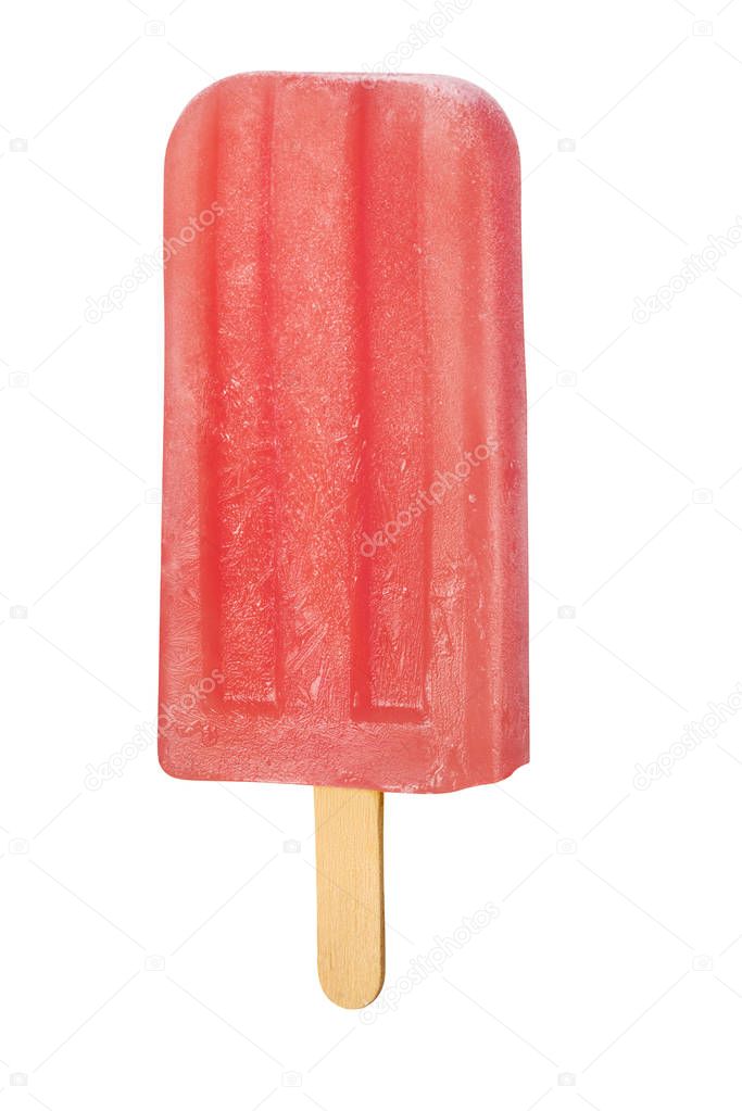 Red ice pop isolated