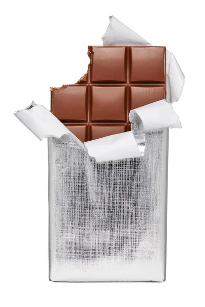 Barra di cioccolato isolato — Foto Stock