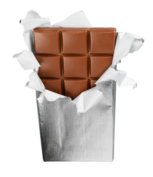 Barra di cioccolato isolato — Foto Stock