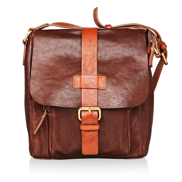 Borsa in pelle marrone isolato — Foto Stock