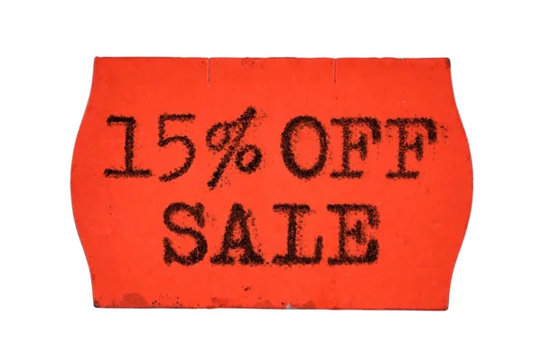 15 Off procent Prodej červená cena štítek izolované — Stock fotografie