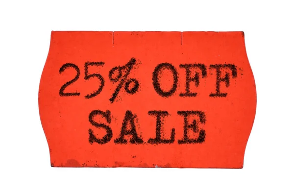 25 Off procent Verkoop rode prijs tag sticker geïsoleerd — Stockfoto