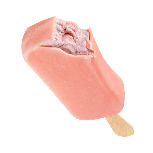 Glace rose piquée avec glaçure isolée sur wh — Photo