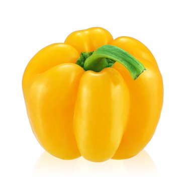 Sarı dolma biber beyaz arkaplanda izole edildi.