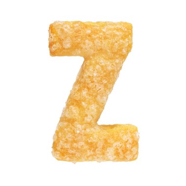 Beyaz arkaplanda izole edilmiş çerezden Z harfi