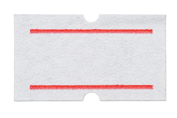 Etiqueta de preço vazio adesivo isolado no fundo branco — Fotografia de Stock