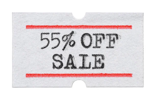 55% OFF Venta impreso en etiqueta de precio aislado en blanco — Foto de Stock