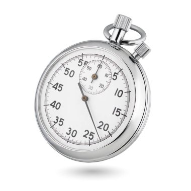 Klasik mekanik analog kronometre beyaz üzerine izole edildi