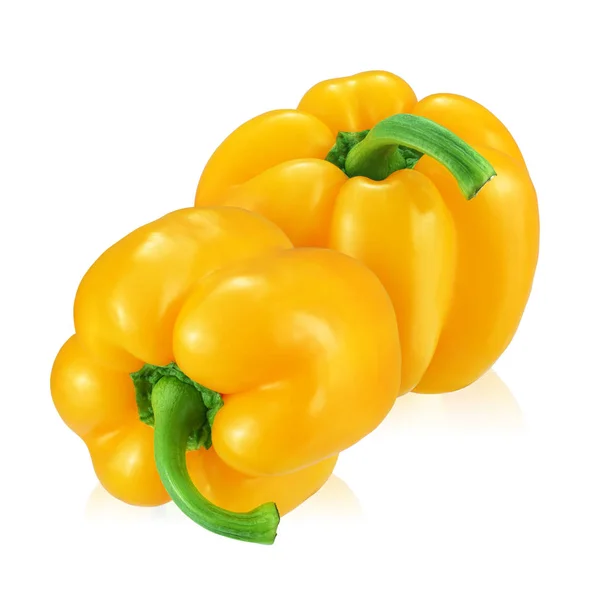 Gelbe Paprika isoliert auf weißem Hintergrund. — Stockfoto