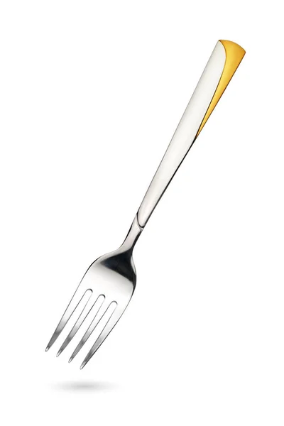 Empty steel dinner fork isolated on white background — 스톡 사진
