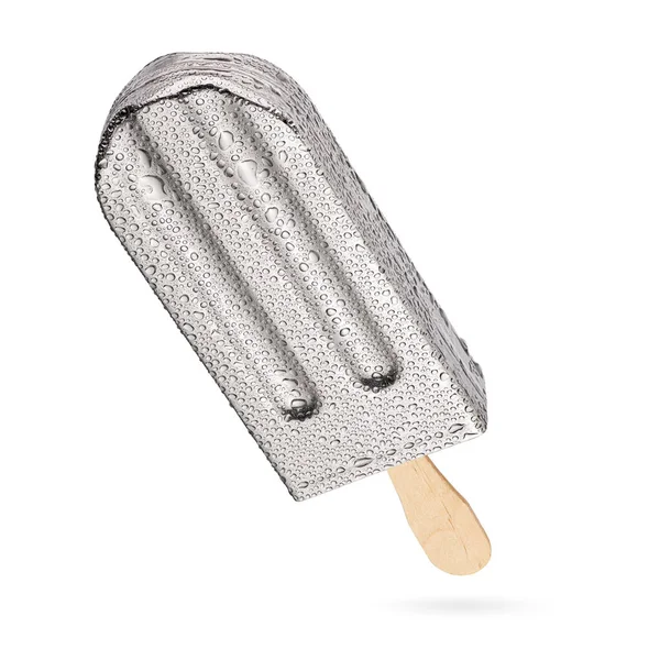 Ice cream popsicle metal mold isolated on white — 스톡 사진