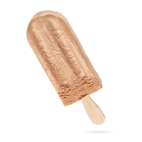 Cioccolato gelato ghiacciolo isolato su bianco — Foto Stock