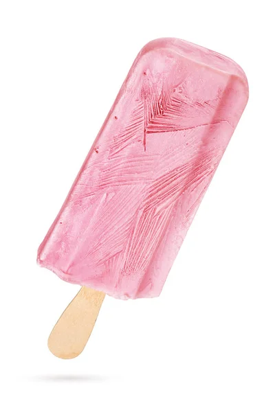 Helado rosa paleta aislado sobre fondo blanco — Foto de Stock