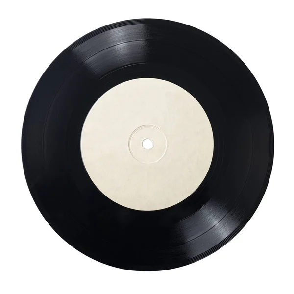 白い背景に隔離された7インチのビニールシングルレコード — ストック写真