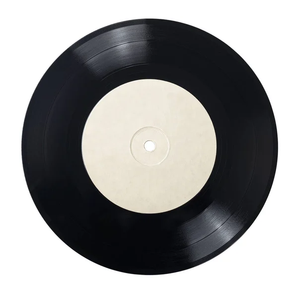 Disco Singolo Vinile Pollici Isolato Sfondo Bianco — Foto Stock