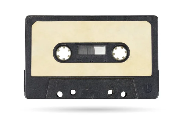 Oude Audio Tape Compact Cassette Geïsoleerd Witte Achtergrond Met Clipping — Stockfoto