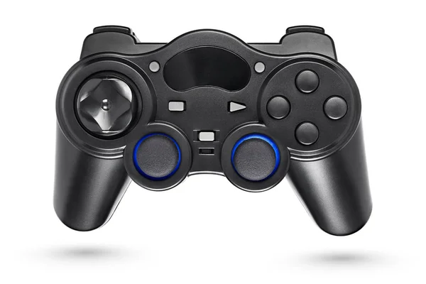 Gamepad Inalámbrico Plástico Negro Joystick Aislado Sobre Fondo Blanco — Foto de Stock