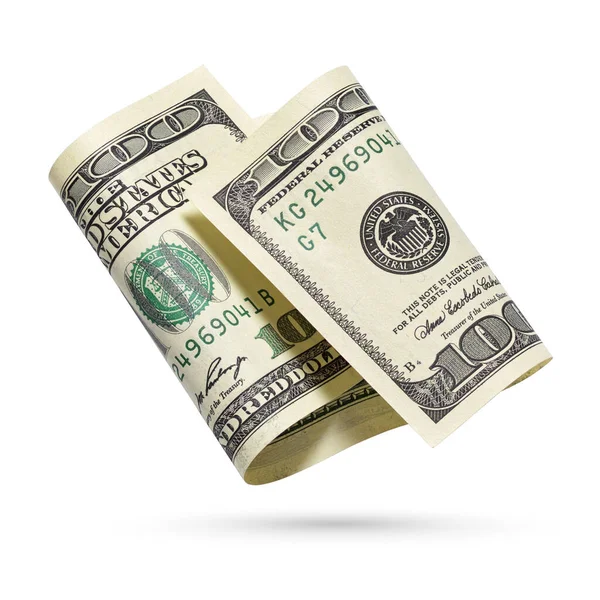 Peníze Stodolarová Bankovka Bankovky Americké Měny Izolované Bílém Pozadí — Stock fotografie