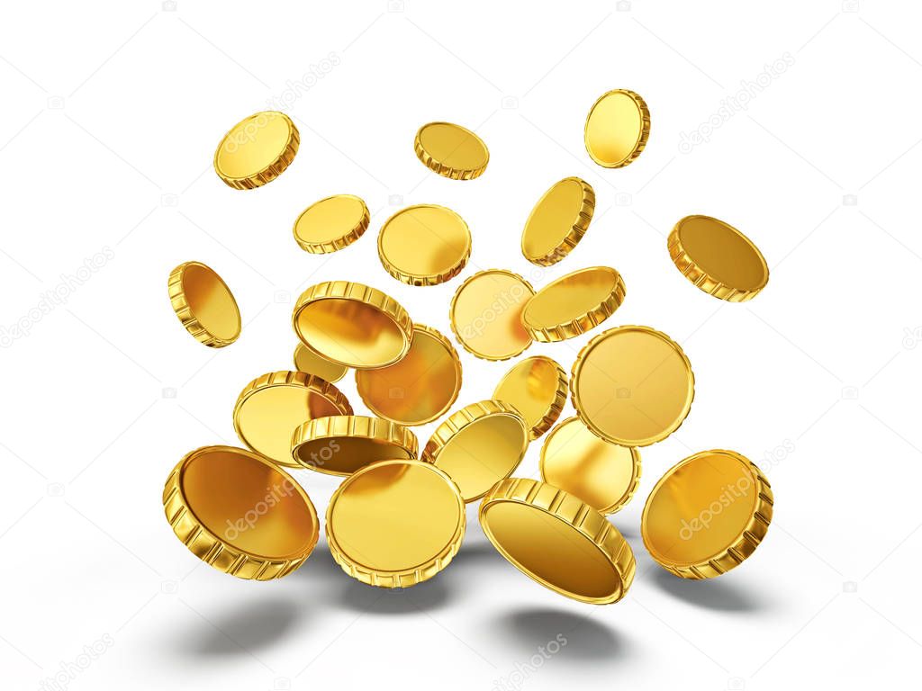 Falling golden coins