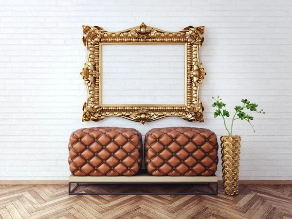 Сучасна інтер'єрна кімната з красивими меблями — стокове фото