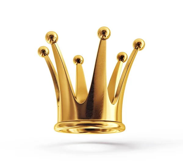 Золота корона на білому — стокове фото