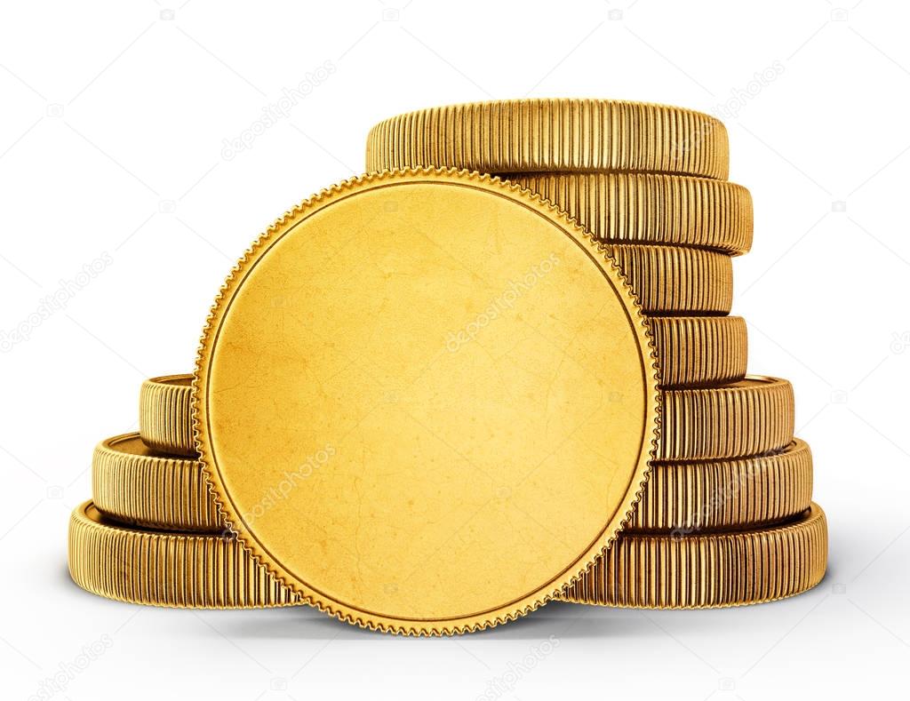 gold coins isolated