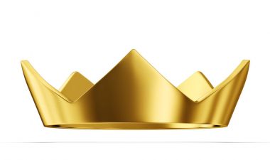 Altın taç izole