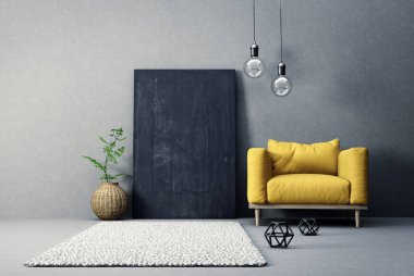 Modern oturma odasının içi.