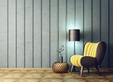 Modern oturma odasının içi.