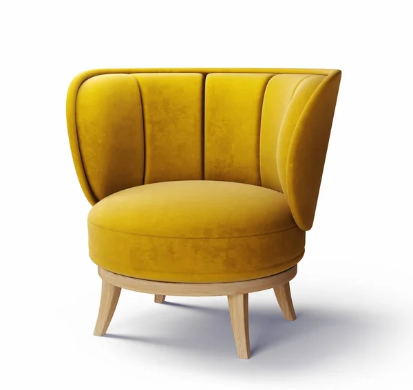 Einzelner gelber Sessel — Stockfoto