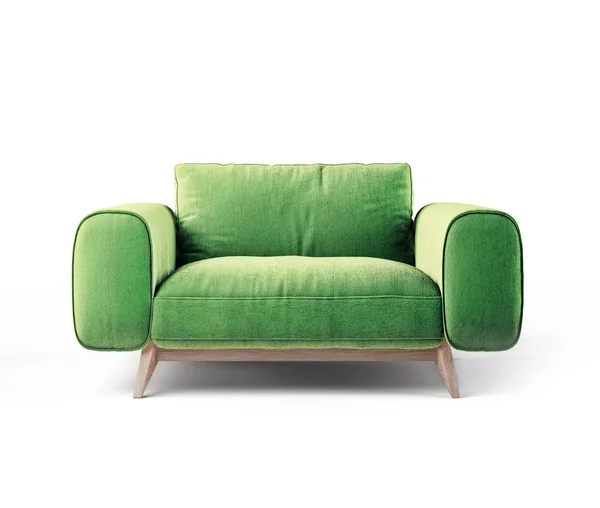 绿色舒适扶手椅 — 图库照片