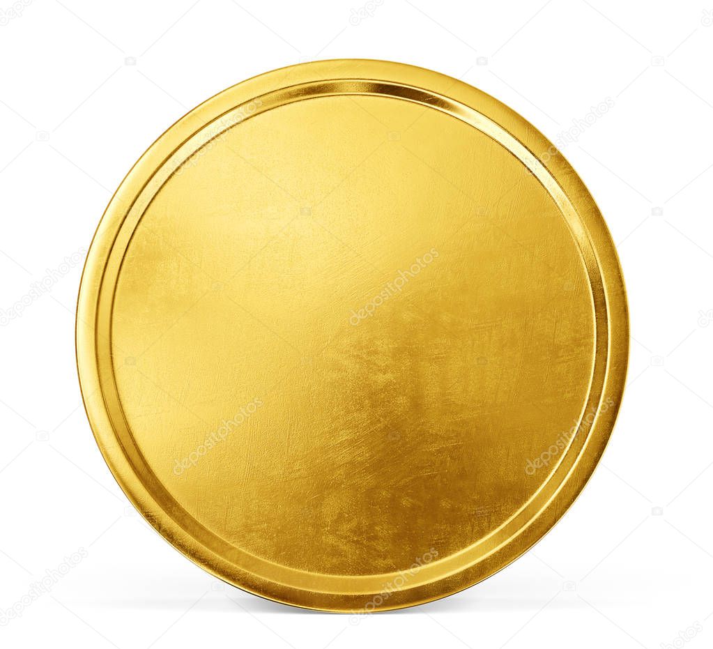 gold coin isolated on white background. 3d illustration