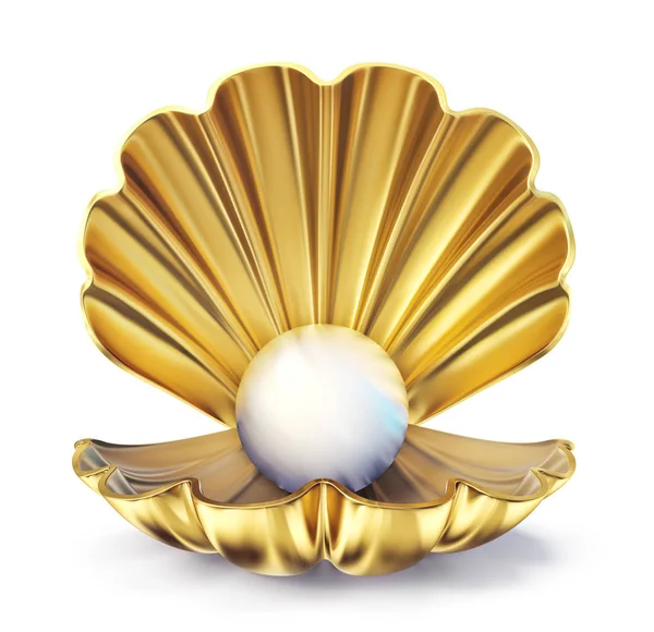 3D perla ve skořápce — Stock fotografie
