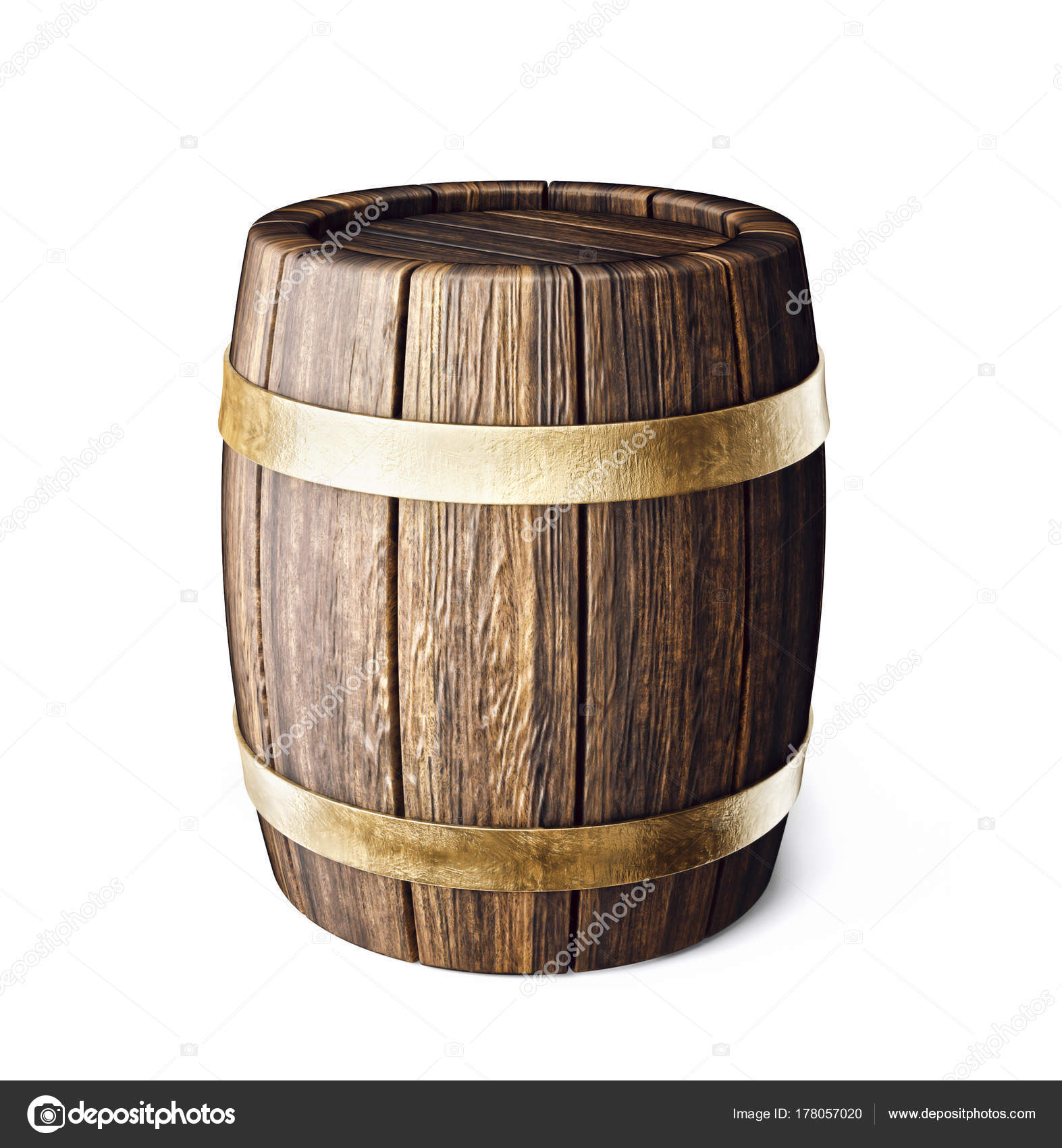 Old Wooden Barrel Isolated White Illustration Stock Photo by ©alexroz  178057020