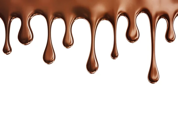 Chocolate Goteando Sobre Fondo Blanco Ilustración —  Fotos de Stock