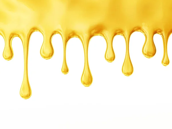 Honey Dripping Isolated White Illustration — Stock Photo, Image