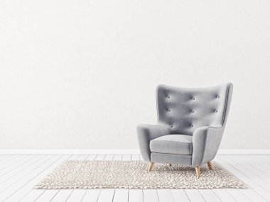 Modern oturma odası beyaz koltuk ile