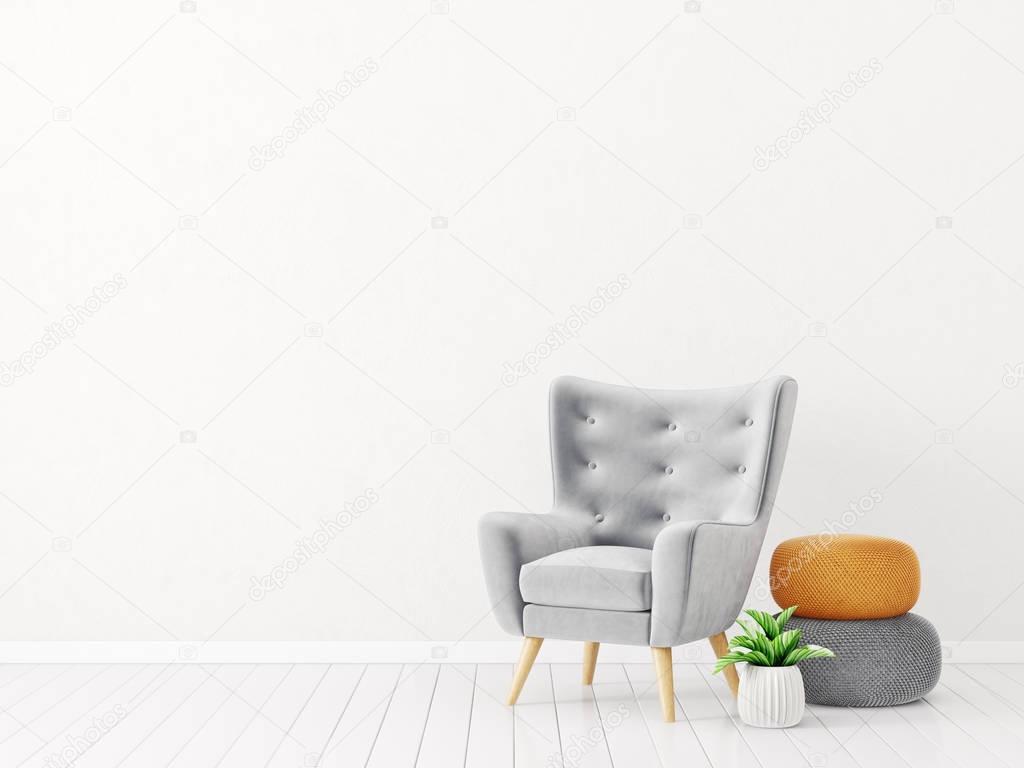 modern living room with armchair