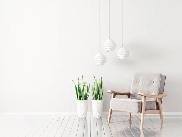 Moderna Sala Estar Con Sillón Sobre Fondo Blanco Muebles Diseño — Foto de Stock