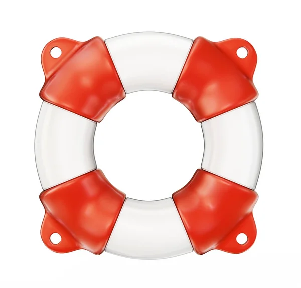 Red Lifebuoy Isolatedon White Illustration — Stock Photo, Image