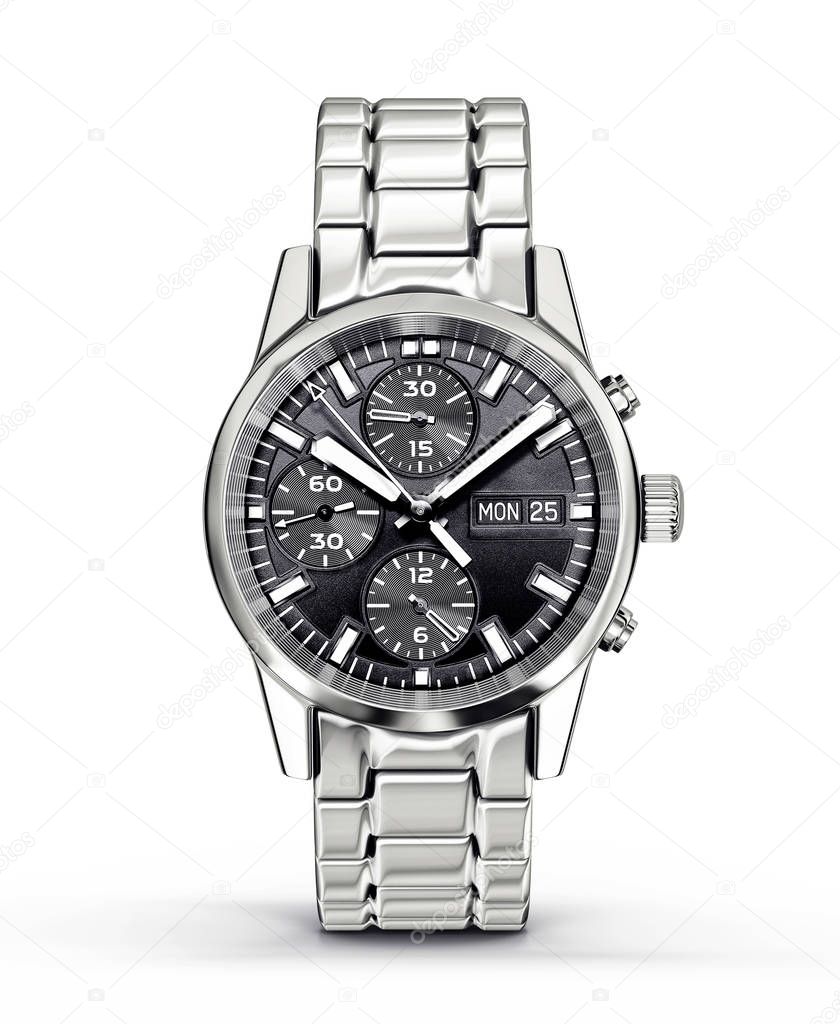 wrist watch isolated on a white. 3d illustration